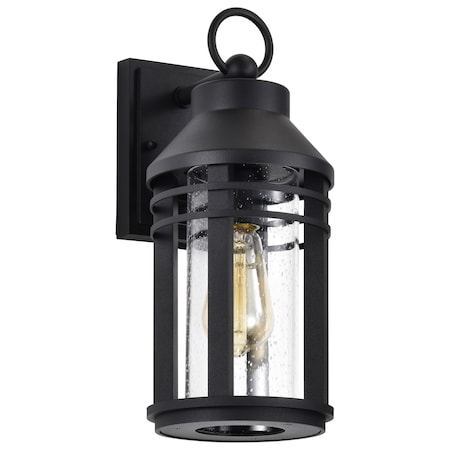 Nuvo Wilton - 1 Light Medium Wall Lantern - Matte Black with Clear Seeded Glass 60/8102